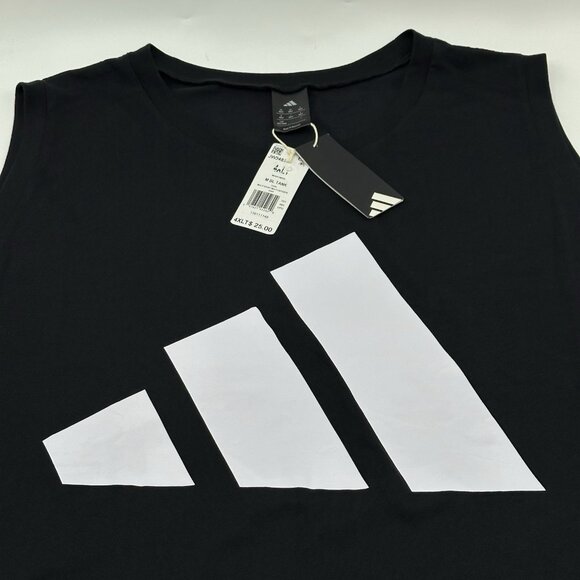Adidas Men's Big and Tall Size 4XLT Black Crew Neck Sleeveless Tank Top NWT - Picture 4 of 11